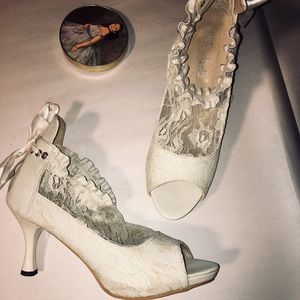 Gorgeous cream sock heels